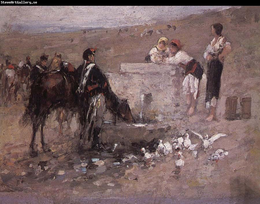 Nicolae Grigorescu Girls and Young Men by the Well